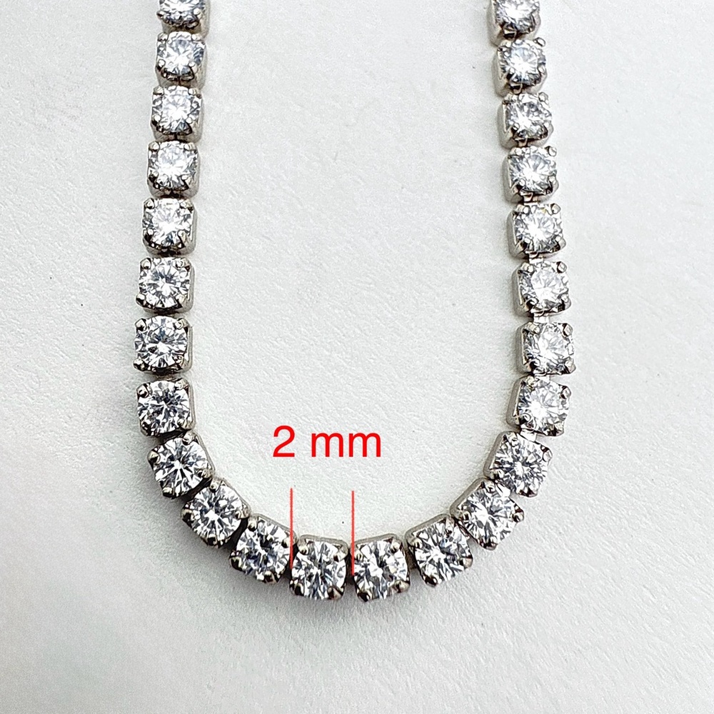 Real Zircon Adjustable Tennis Bracelet | Platinum Plated | Waterproof - Picture 7 of 12
